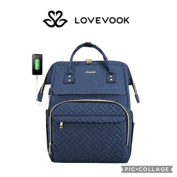Lovevook Handbags - LOVEVOOK Laptop Backpack 15.6 / 17 Inches navy blue